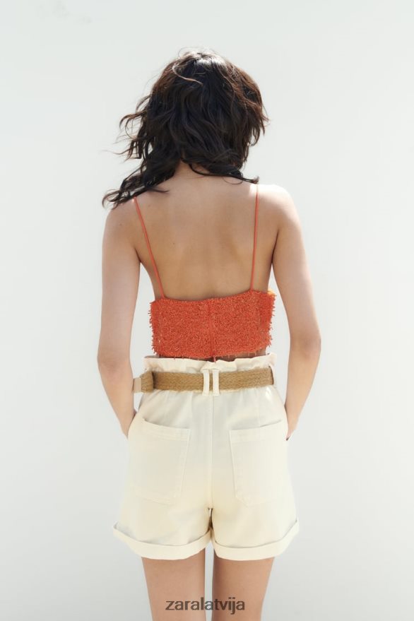 jostas baggy z1975 džinsa šorti sievietes Zara ekru 6ZTV40595 apģērbs