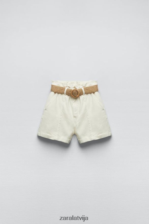 jostas baggy z1975 džinsa šorti sievietes Zara ekru 6ZTV40595 apģērbs