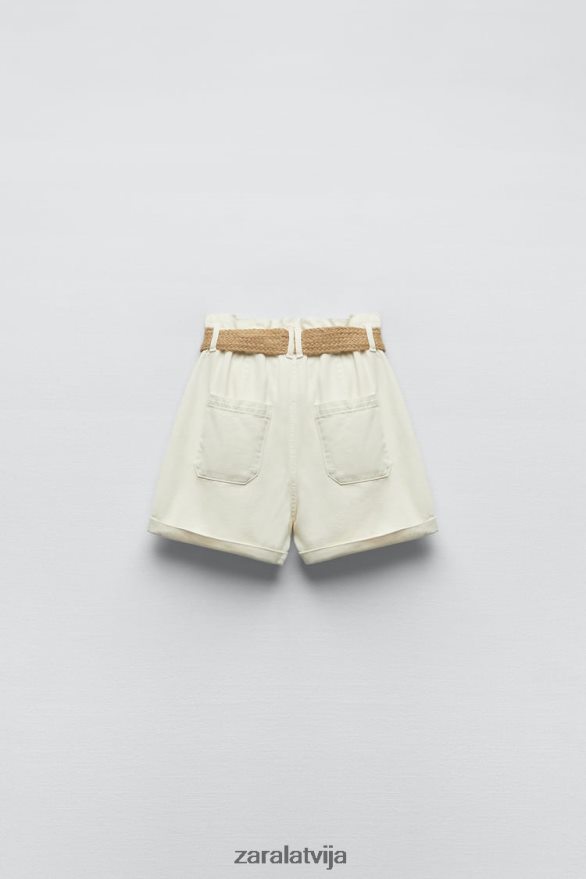 jostas baggy z1975 džinsa šorti sievietes Zara ekru 6ZTV40595 apģērbs