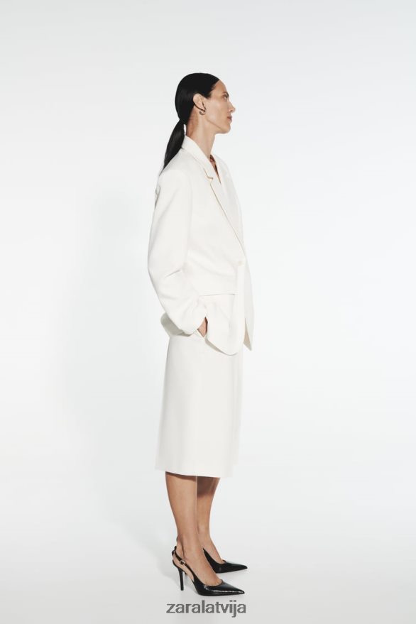 kroku bermudu šorti sievietes Zara austeru balts 6ZTV40535 apģērbs