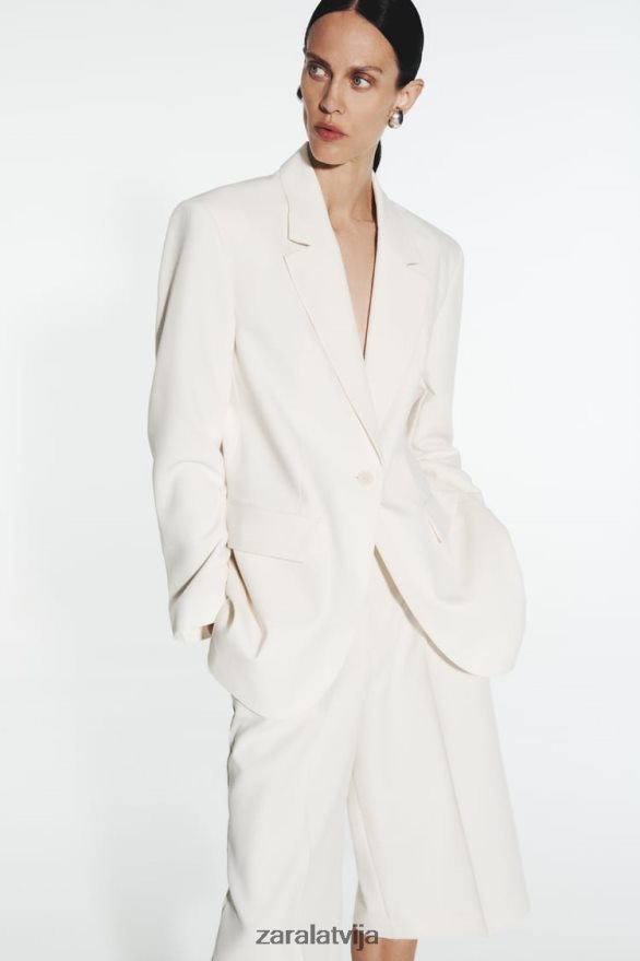 kroku bermudu šorti sievietes Zara austeru balts 6ZTV40535 apģērbs