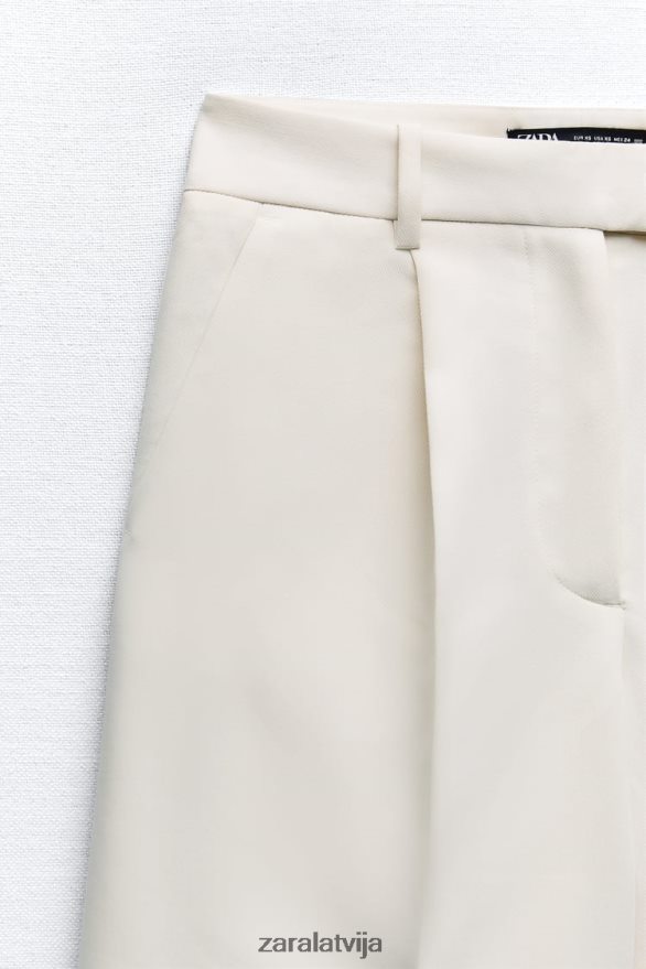kroku bermudu šorti sievietes Zara austeru balts 6ZTV40535 apģērbs