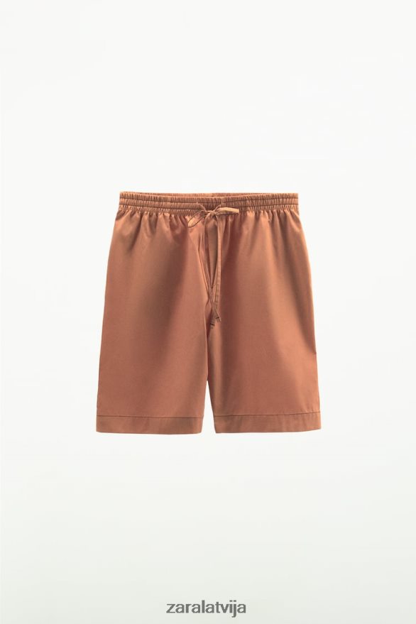 mazgāti poplīna šorti sievietes Zara māls 6ZTV40591 apģērbs