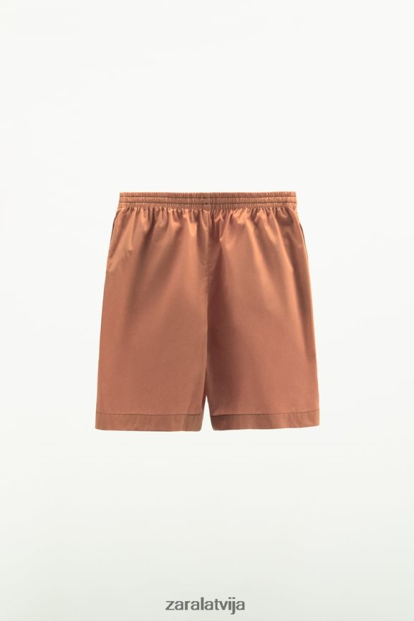 mazgāti poplīna šorti sievietes Zara māls 6ZTV40591 apģērbs