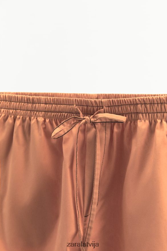 mazgāti poplīna šorti sievietes Zara māls 6ZTV40591 apģērbs