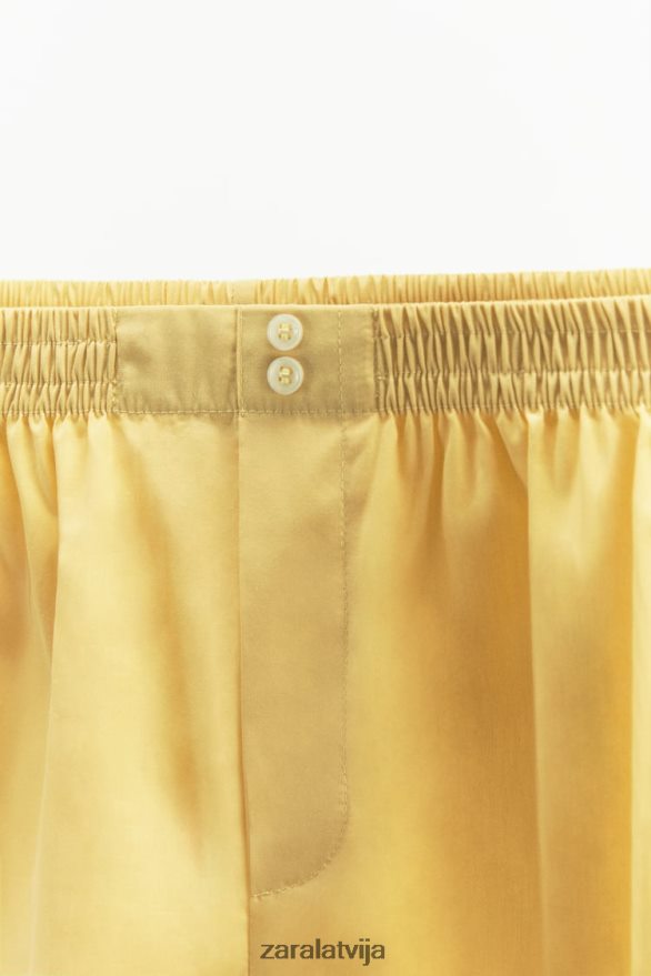 mazgāti poplīna šorti sievietes Zara vaniļas 6ZTV40629 apģērbs