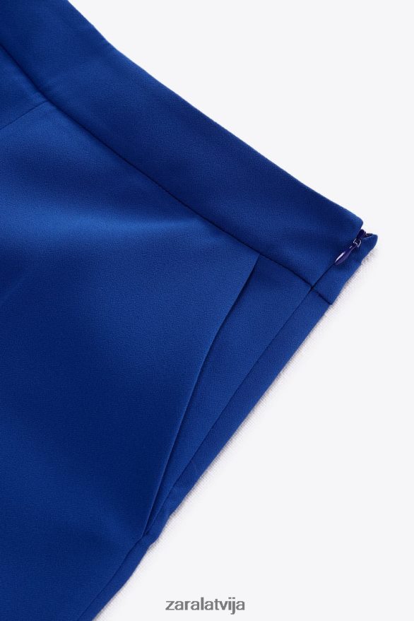 šorti ar augstu vidukli sievietes Zara tintes zils 6ZTV40581 apģērbs