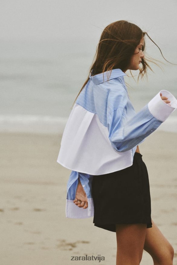 satīna efekta šorti sievietes Zara melns 6ZTV40572 apģērbs