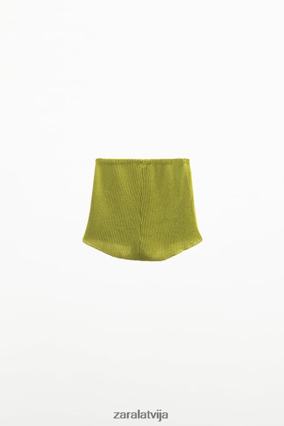 spīdīgi trikotāžas šorti sievietes Zara zaļš 6ZTV40628 apģērbs