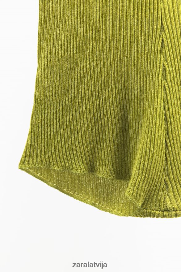 spīdīgi trikotāžas šorti sievietes Zara zaļš 6ZTV40628 apģērbs