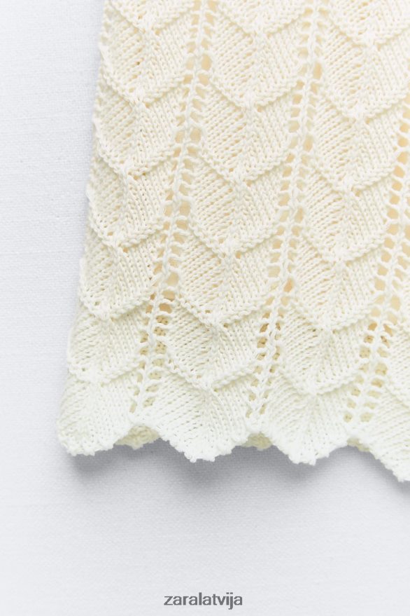 tamborēti šorti sievietes Zara ekru 6ZTV40620 apģērbs