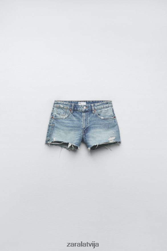trf augstceltnes džinsa šorti sievietes Zara zils 6ZTV40548 apģērbs