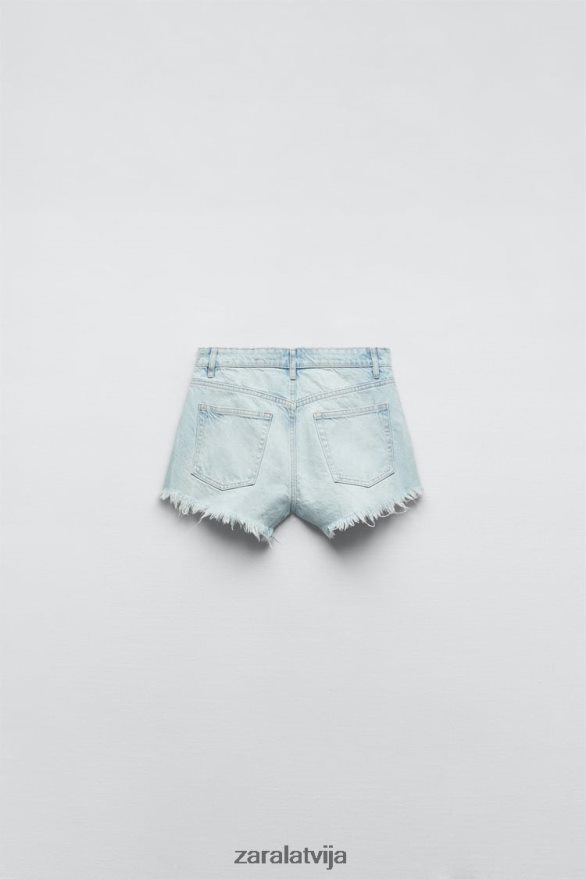 trf augsti izliekti šorti sievietes Zara gaiši zils 6ZTV40573 apģērbs