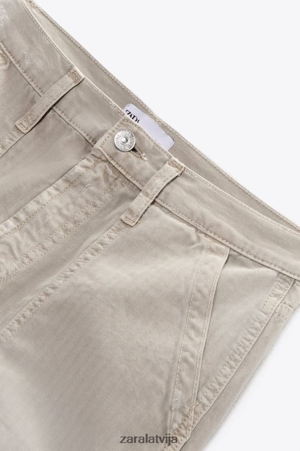 trf daudzstāvu kravas šorti sievietes Zara akmens 6ZTV40610 apģērbs