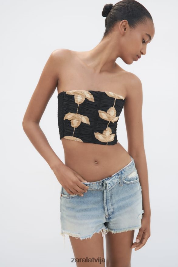 trf vidēja pacēluma džinsa šorti sievietes Zara gaiši zils 6ZTV40579 apģērbs