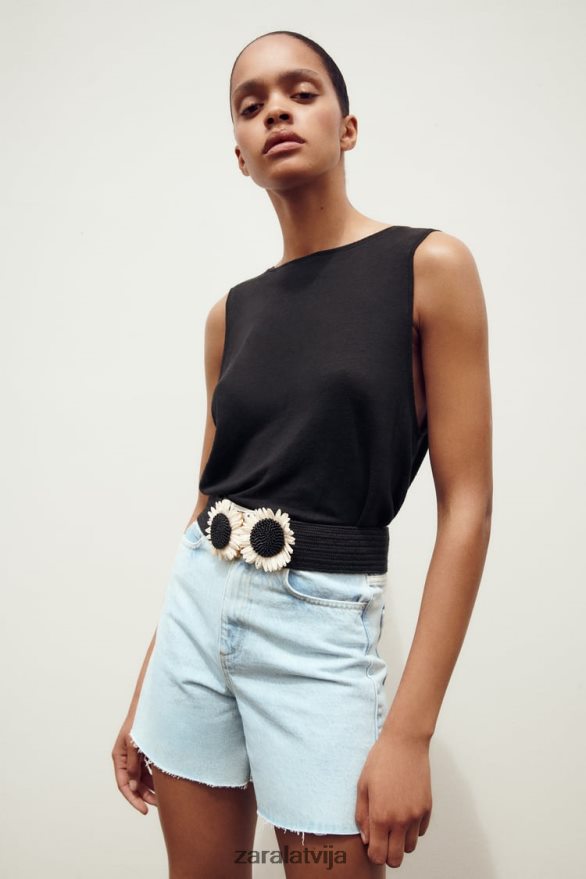 z1975 augstceltnes šorti sievietes Zara gaiši zils 6ZTV40611 apģērbs