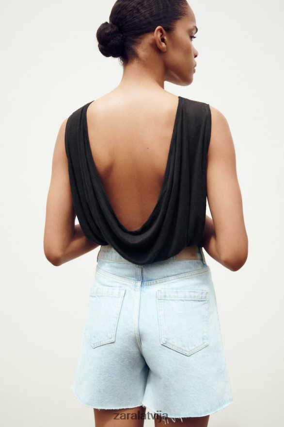 z1975 augstceltnes šorti sievietes Zara gaiši zils 6ZTV40611 apģērbs