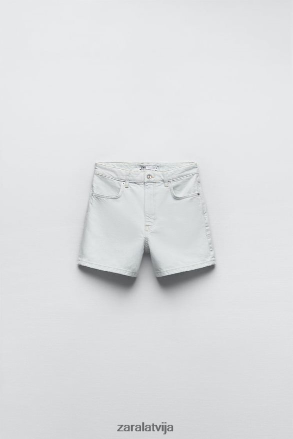 z1975 mom fit džinsa šorti ar augstu vidukli sievietes Zara gaiši zils 6ZTV40538 apģērbs