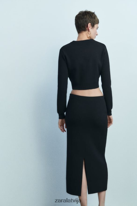 adīti midi svārki sievietes Zara melns 6ZTV40644 apģērbs