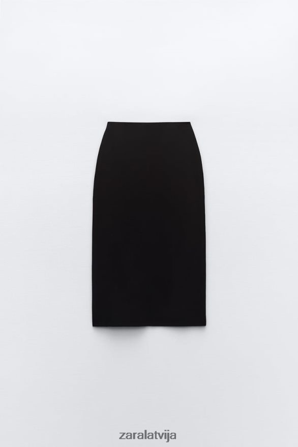 adīti midi svārki sievietes Zara melns 6ZTV40644 apģērbs