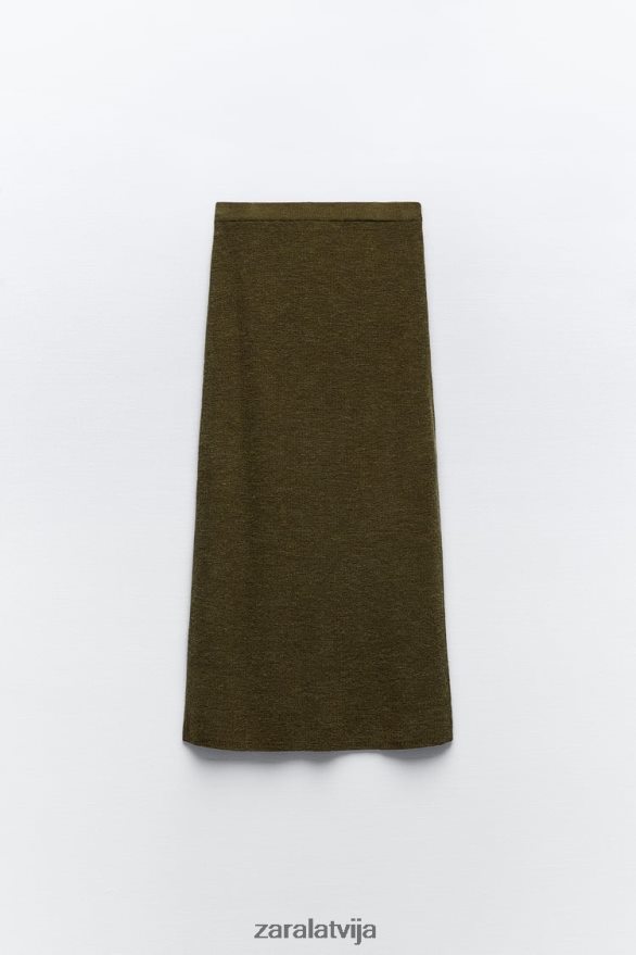 adīti midi svārki sievietes Zara tumšās olīvas 6ZTV40641 apģērbs