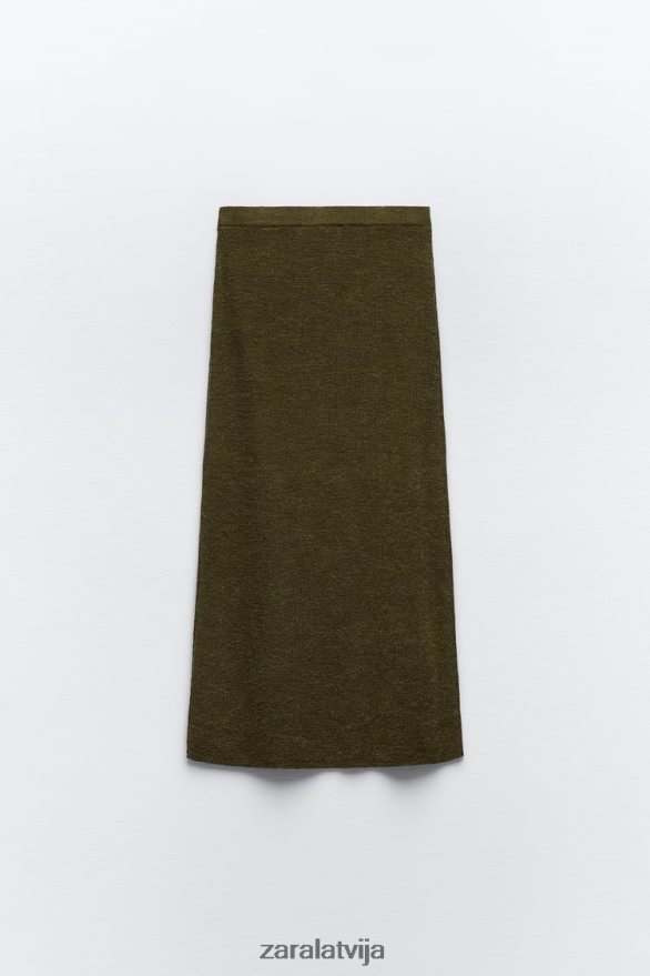 adīti midi svārki sievietes Zara tumšās olīvas 6ZTV40641 apģērbs