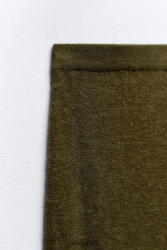 adīti midi svārki sievietes Zara tumšās olīvas 6ZTV40641 apģērbs