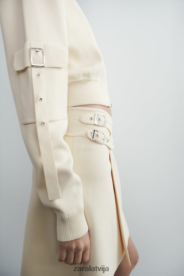 adīti svārki ar sprādzēm sievietes Zara ekru 6ZTV40726 apģērbs