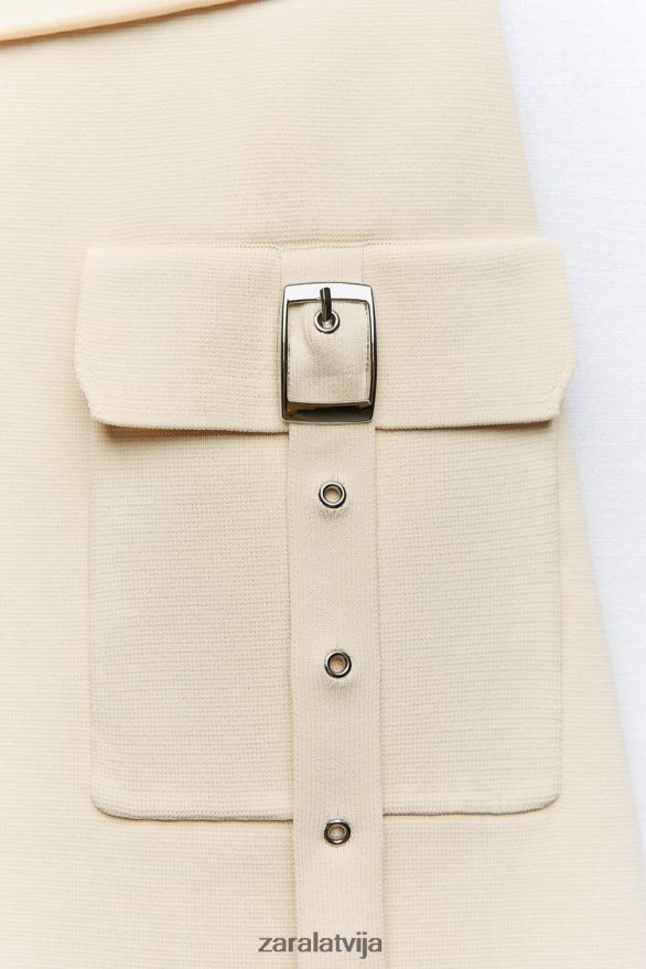 adīti svārki ar sprādzēm sievietes Zara ekru 6ZTV40726 apģērbs