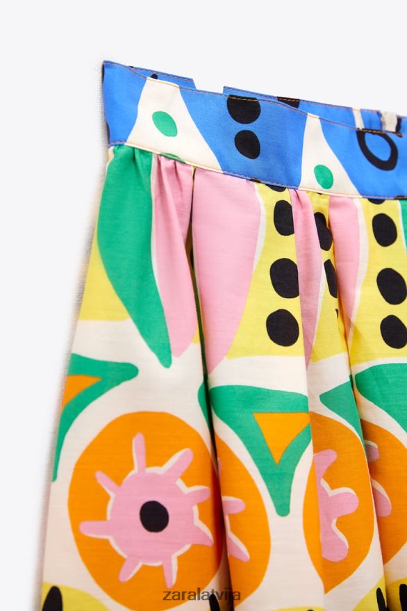 apdrukāti midi svārki sievietes Zara daudzkrāsains 6ZTV40653 apģērbs