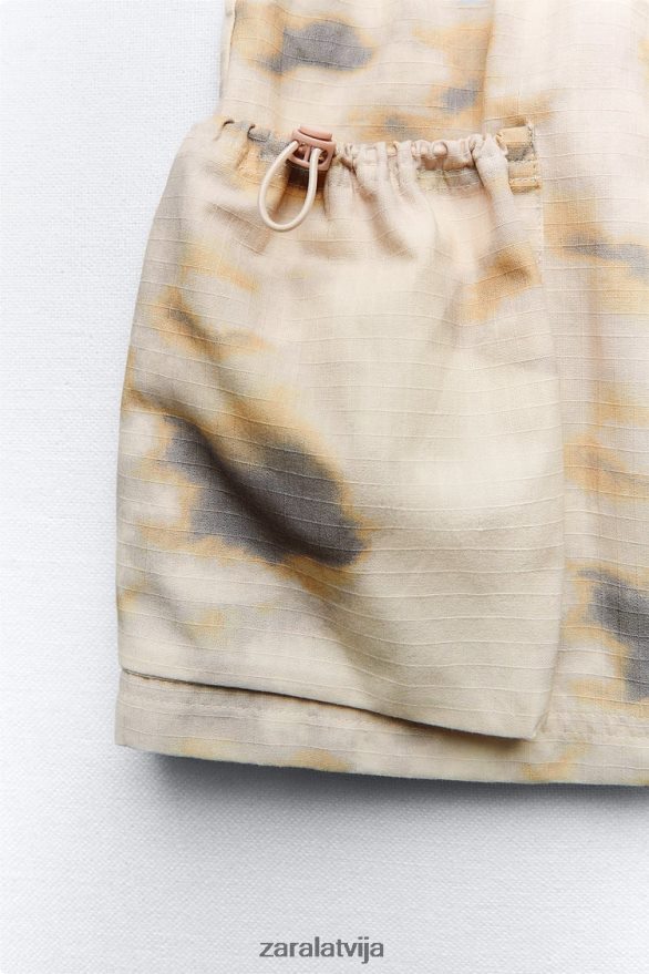 apdrukāti mini cargo svārki sievietes Zara bēšs 6ZTV40663 apģērbs