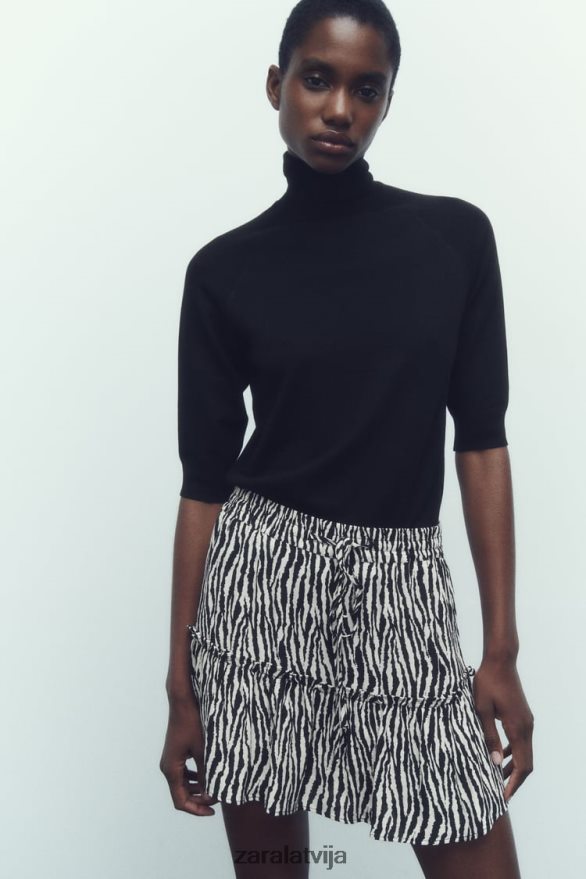 apdrukāts skorts sievietes Zara zebra 6ZTV40605 apģērbs