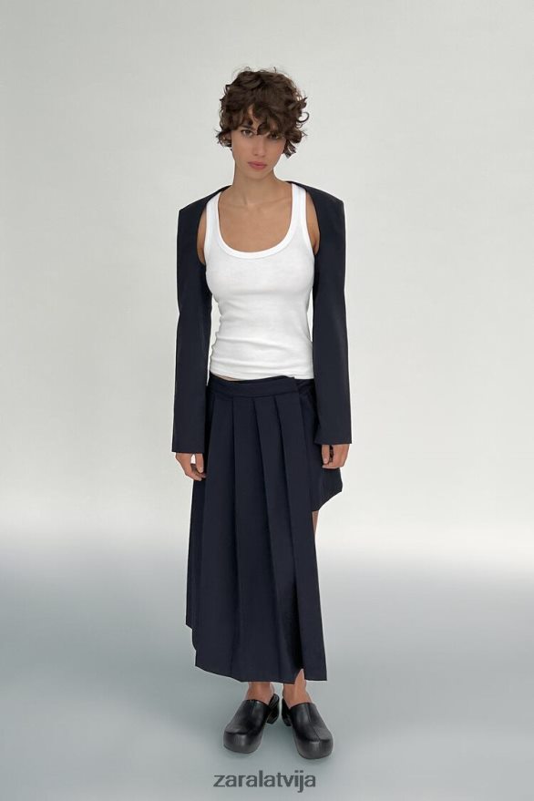 asimetriski kroku svārki sievietes Zara tumša flote 6ZTV40724 apģērbs