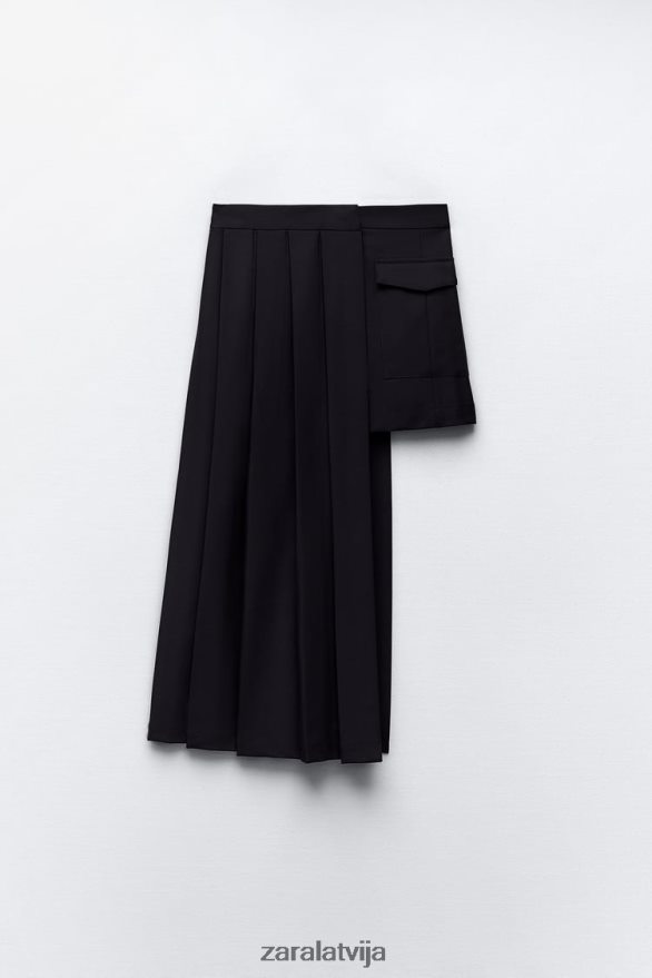 asimetriski kroku svārki sievietes Zara tumša flote 6ZTV40724 apģērbs