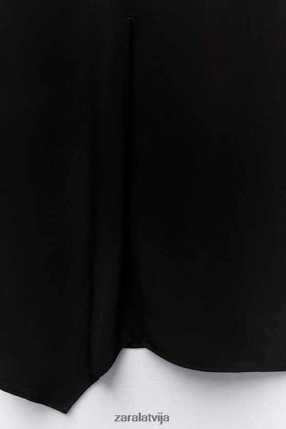 asimetriski midi svārki sievietes Zara melns 6ZTV40664 apģērbs
