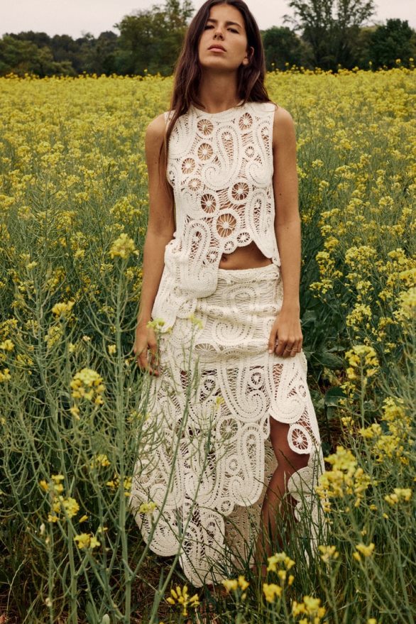 asimetriski tamborēti svārki sievietes Zara salmiem 6ZTV40669 apģērbs