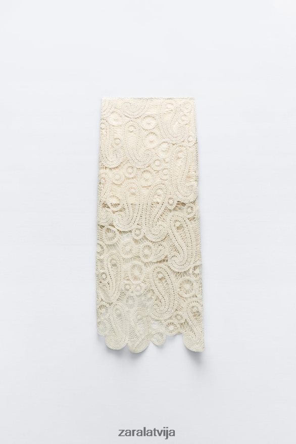 asimetriski tamborēti svārki sievietes Zara salmiem 6ZTV40669 apģērbs