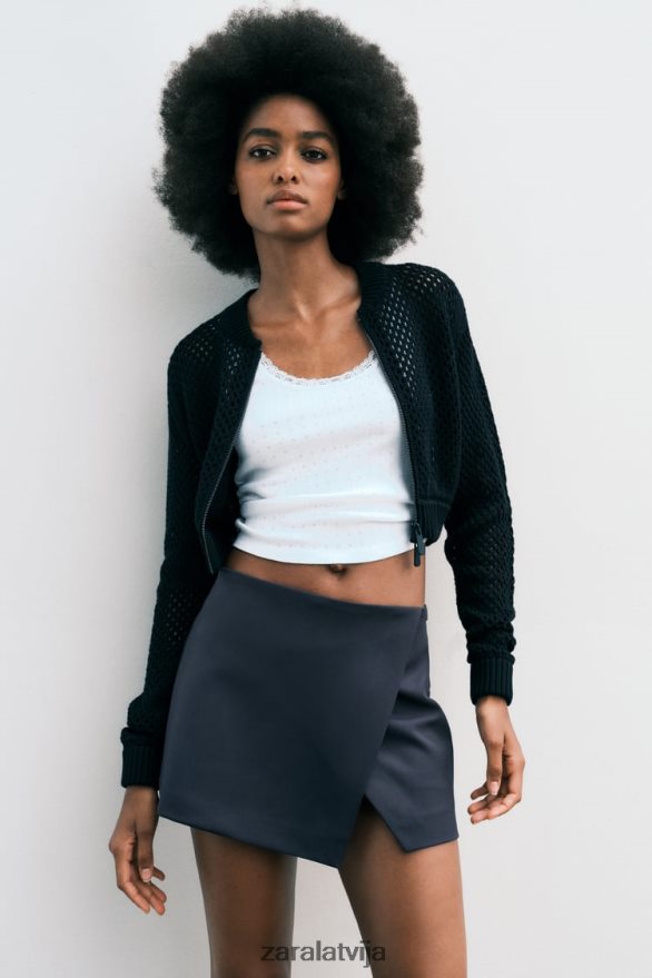 asimetrisks skorts sievietes Zara benzīna zils 6ZTV40528 apģērbs