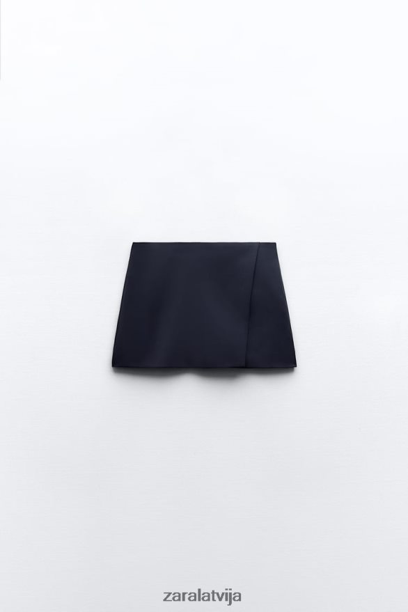 asimetrisks skorts sievietes Zara benzīna zils 6ZTV40528 apģērbs