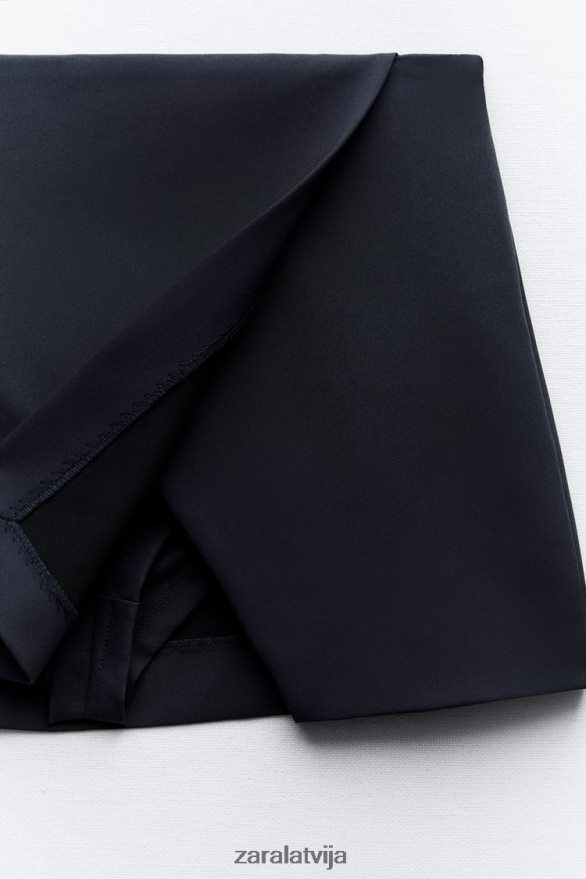 asimetrisks skorts sievietes Zara benzīna zils 6ZTV40528 apģērbs