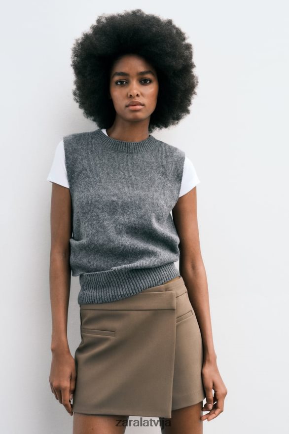 asimetrisks skorts sievietes Zara brūns/tape 6ZTV40529 apģērbs