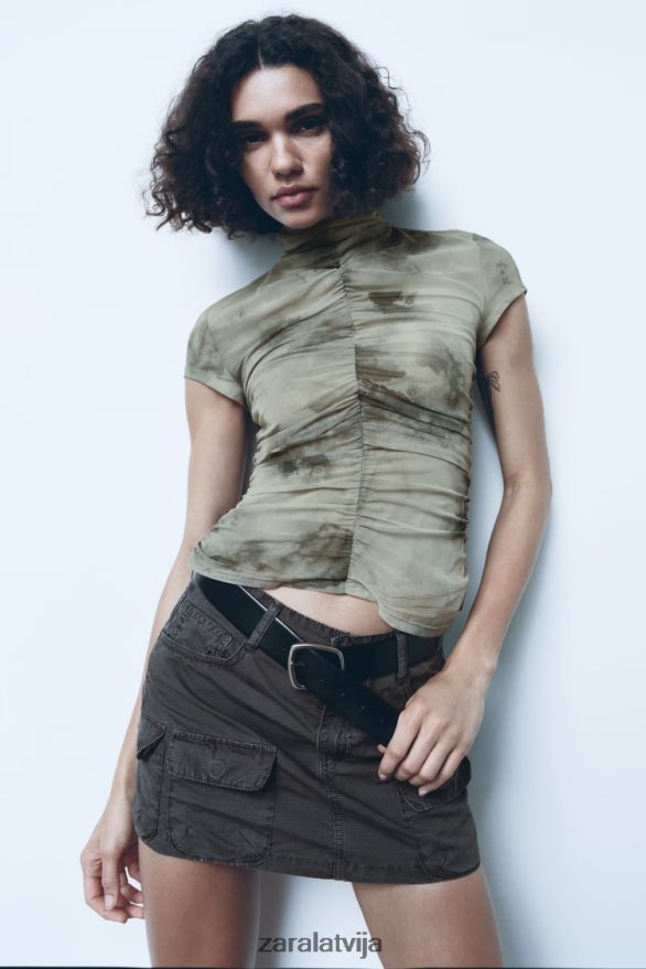 cargo mini svārki sievietes Zara pelēks 6ZTV40646 apģērbs