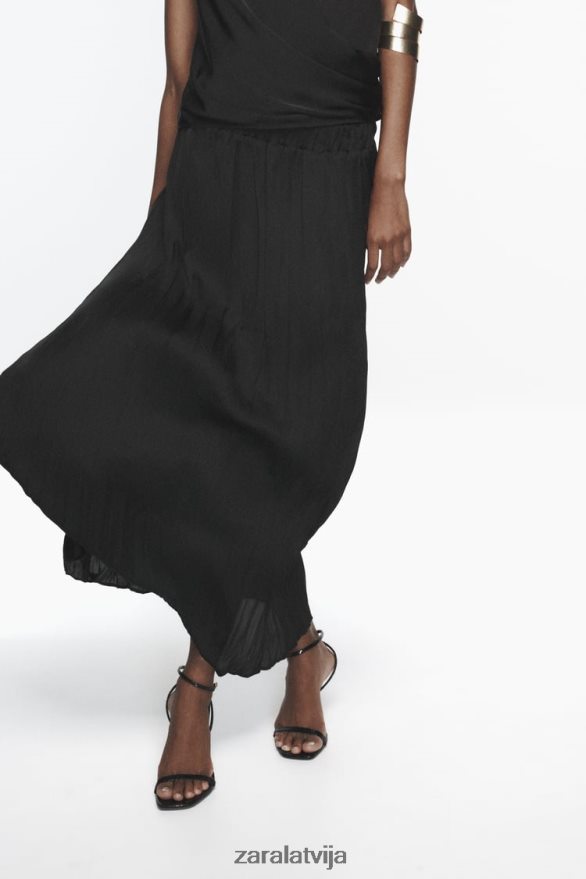gari grumbu efekta svārki sievietes Zara melns 6ZTV40694 apģērbs