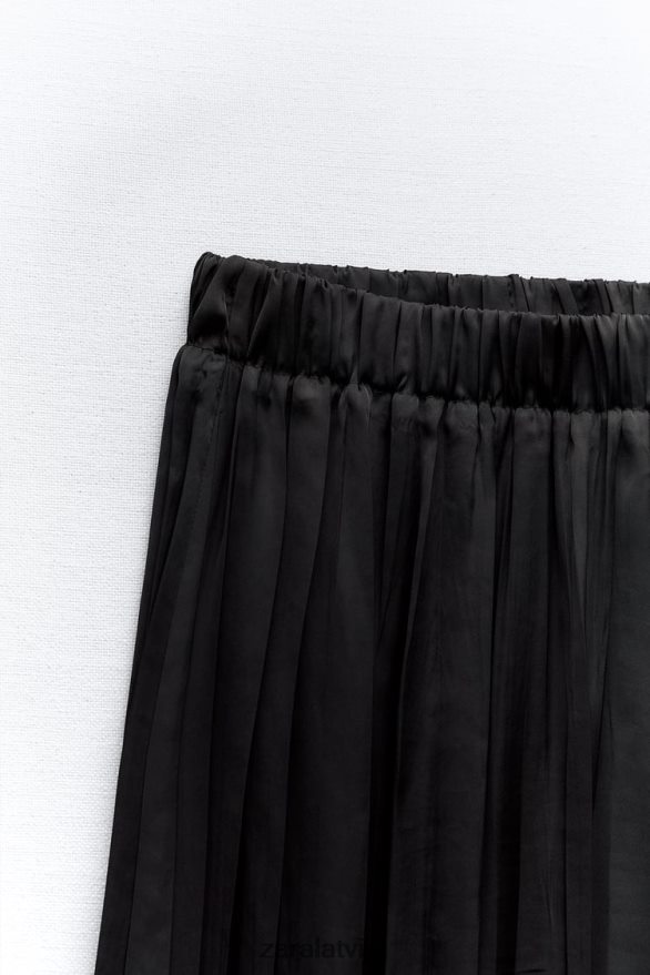 gari grumbu efekta svārki sievietes Zara melns 6ZTV40694 apģērbs