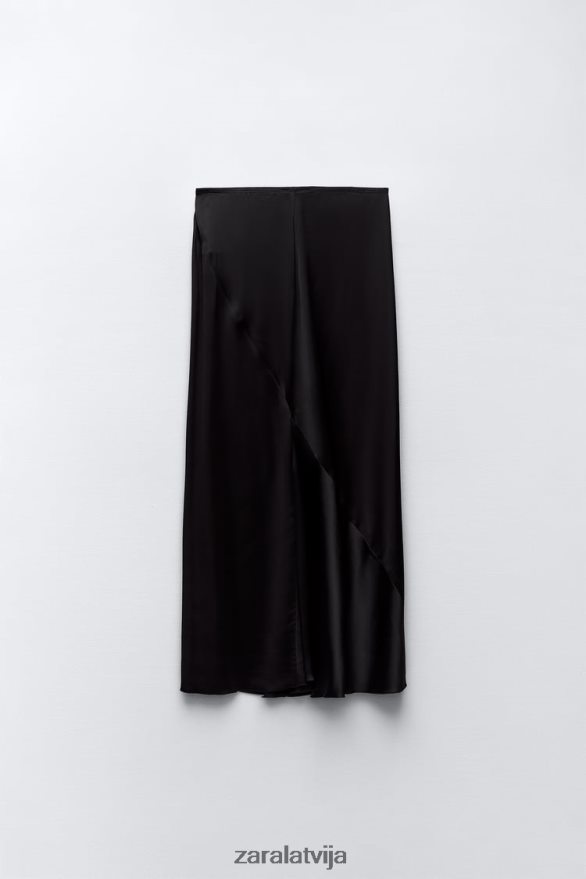 gari satīna efekta svārki ierobežots izdevums sievietes Zara melns 6ZTV40660 apģērbs