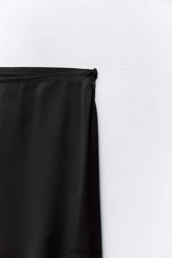 gari satīna efekta svārki ierobežots izdevums sievietes Zara melns 6ZTV40660 apģērbs