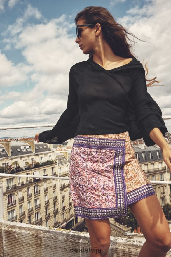 izšūti spoguļi mini svārki sievietes Zara daudzkrāsains 6ZTV40642 apģērbs