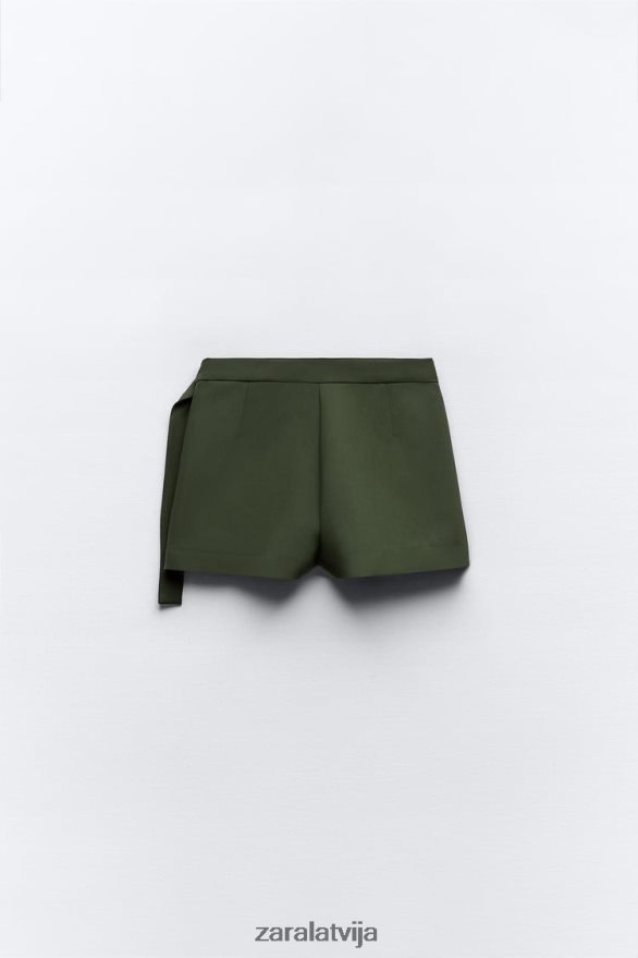 jostas kravas skorts sievietes Zara tumšs haki 6ZTV40542 apģērbs