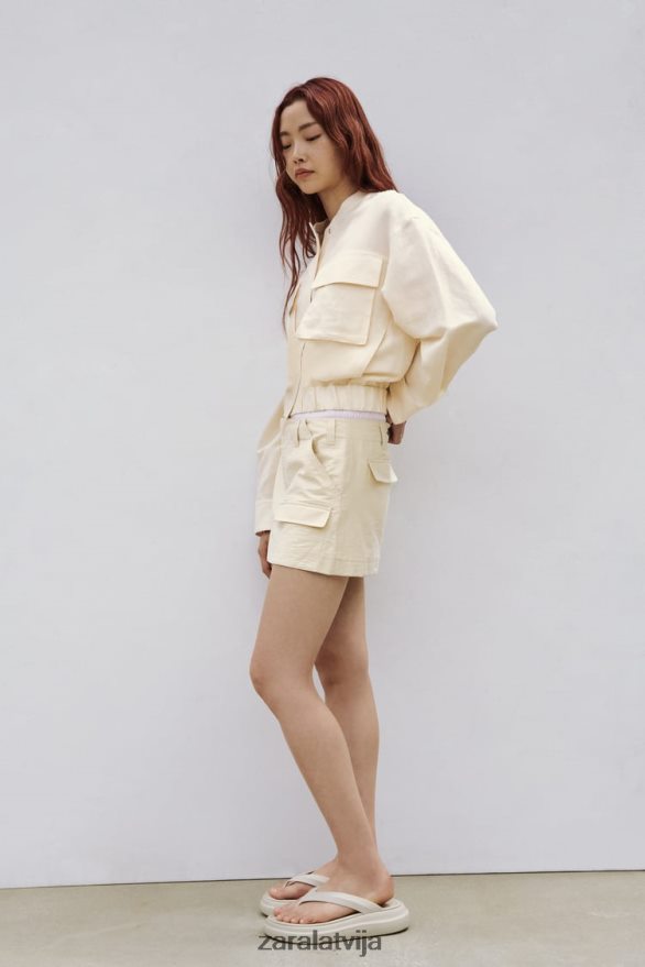 kabatas skorts sievietes Zara bēšs 6ZTV40614 apģērbs
