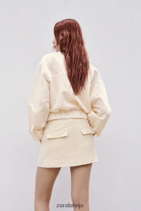 kabatas skorts sievietes Zara bēšs 6ZTV40614 apģērbs